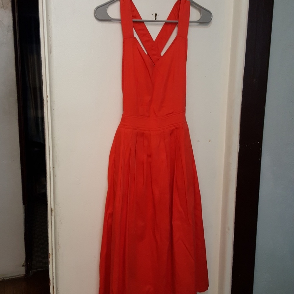 VTG 70's Orange red dress